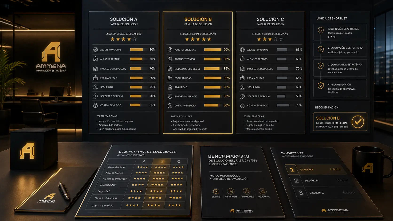 Evidencia visual de Benchmarking de soluciones, fabricantes e integradores