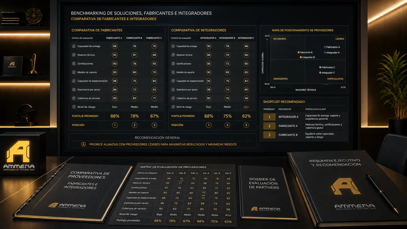 Evidencia visual de Benchmarking de soluciones, fabricantes e integradores