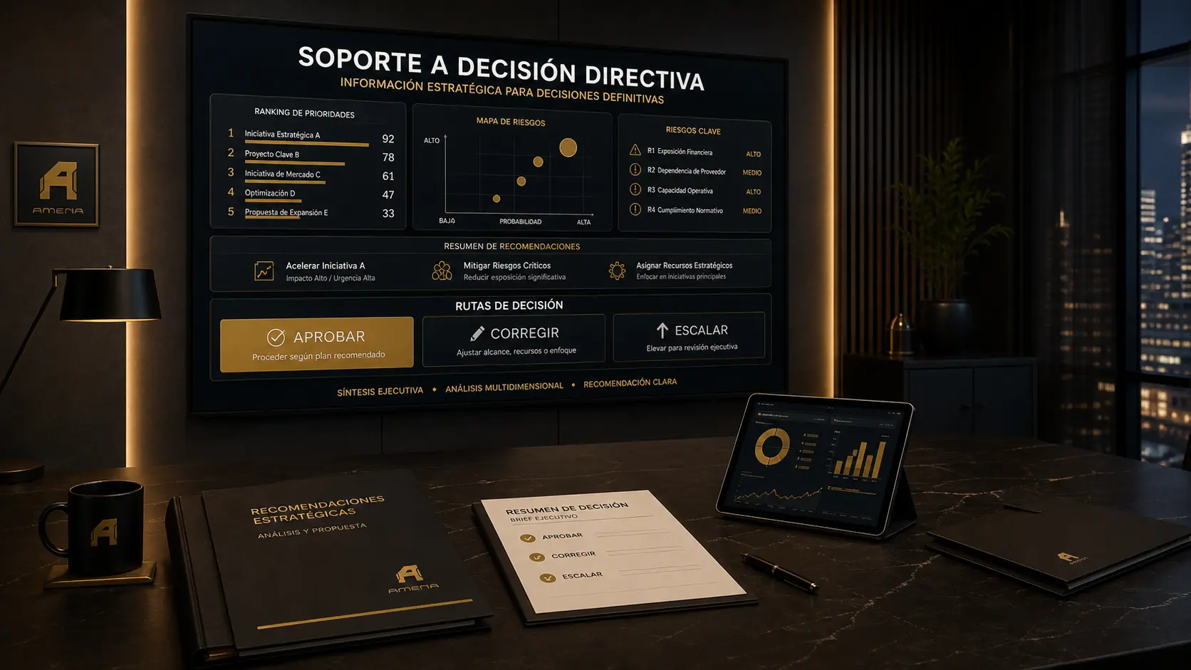 Evidencia visual de Soporte a decisión directiva